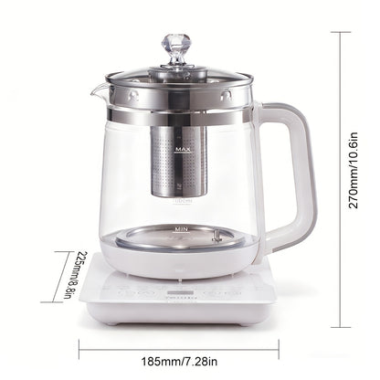 Electric Kettle 1.8L Multi-Function Health Pot 18 Functions Glass Lid SUS304 Tea Infuser Egg Steaming Rack Boiler Steamer for Tea Coffee Soup Oatmeal US Plug