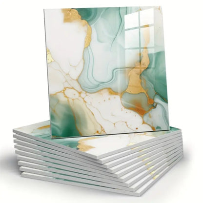 20pcs 11.8-Inch Square Space-Style Tiles, Waterproof PVC Material, Self-Adhesive, Suitable for Bathroom, Kitchen, And Living Room Interior Decorative Panels, Bathroom Tiles