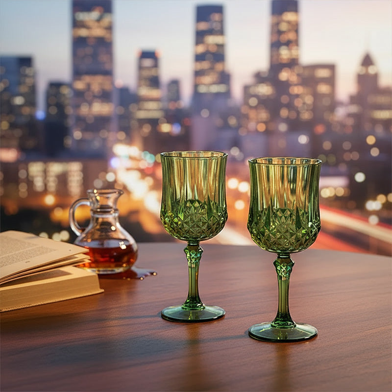 48pcs Vintage Wedding Wine Glasses - 7Oz/210Ml Shatterproof Plastic Crystal Crystal Champagne Goblets, Elegant Tableware, Stackable, Drink Cups, Party Cups, Classic Goblets, Reusable, Suitable for Weddings, Parties, Daily Use, Christmas, Halloween