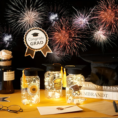 8pcs Lighted Graduation Jars, 2026 Graduation Gifts With Graduation Jars, Graduation Stickers, Graduation Party Decorations, Suitable For Graduation Gifts