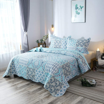 2/3pcs Light Floral Quilt Set, Cute Print All Season Lightweight Bedspread Coverlet Sets - Hypoallergenic and Breathable for Home, Bedroom, Guest Room, Camper, Cabin, RV, College Dorm - Shabby Chic