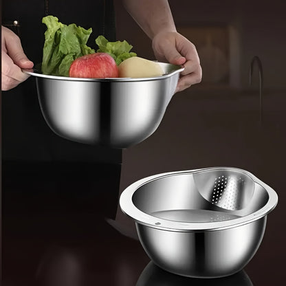 Stainless Steel Multipurpose Kitchen Colander - Ideal for Washing Rice, Fruit Draining And Vegetable Washing - Durable, Food-safe Mesh Screen with Handle for Efficient Water Filtration Of Rice Colande