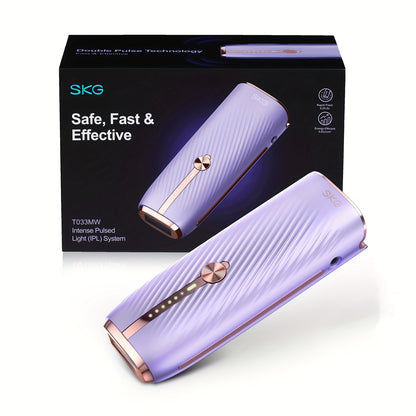 SKG At-Home Painless IPL Hair Removal Device, Permanent Dual-Pulse Epilator With Red Light Therapy Skin Care & Unlimited Flashes. Portable Travel Essential For Face, Legs, Bikini. 25-Min Fast Hair Eraser, Perfect Mother'S Day Valentine'S Gift For He