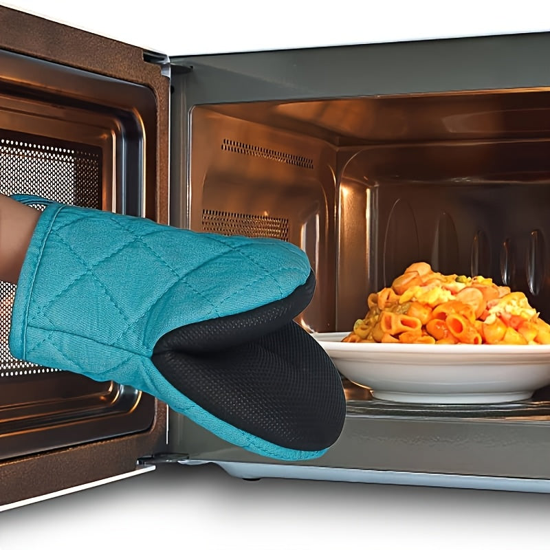 2pcs Multi-Ply Durable Kitchen Oven Mitts For Cooking & Baking - Non-Slip, Heat Resistant Gloves, Food Safe - Perfect For Graduation, Juneteenth, Labor Day, Grandparents Day, Earth Day Celebrations, Thanksgiving, Christmas, New Year's, And More