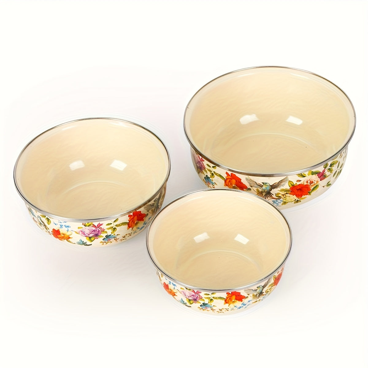 5pcs Enamel Multifunctional Sealed Fruit And Vegetable Preservation Boxes, Portable Lunch Boxes, Noodle Bowls, Refrigerator Preservation Bowls, Food Storage Containers, Suitable for Home Kitchens, Office School Lunches, And Outdoor Cooking Camping.