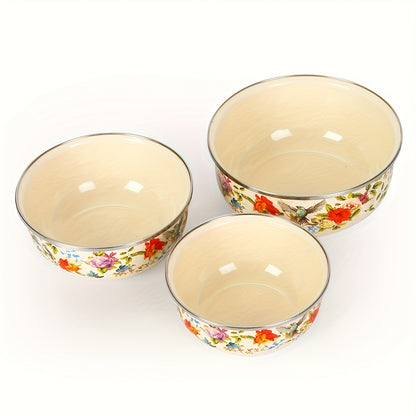 5pcs Enamel Multifunctional Sealed Fruit And Vegetable Preservation Boxes, Portable Lunch Boxes, Noodle Bowls, Refrigerator Preservation Bowls, Food Storage Containers, Suitable for Home Kitchens, Office School Lunches, And Outdoor Cooking Camping.