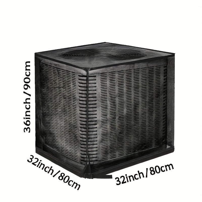 Heavy-Duty Outdoor Central Air Conditioning Cover Full Protection Against Debris, Bugs, Rain, Snow, UV Rays Reathable Mesh Design with Adjustable Buckle Straps for Residential Commercial Use 3-in-1 Debris/ Bug/ Leaf Protection