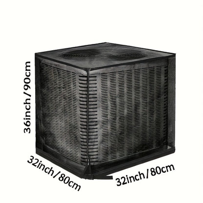 Heavy-Duty Outdoor Central Air Conditioning Cover Full Protection Against Debris, Bugs, Rain, Snow, UV Rays Reathable Mesh Design with Adjustable Buckle Straps for Residential Commercial Use 3-in-1 Debris/ Bug/ Leaf Protection
