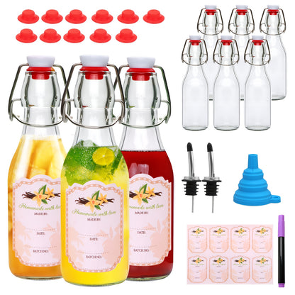 8.45oz Round Iron-Clasp Bottles, Available in 6-Pack, 9-Pack, 12-Pack, and 18-Pack