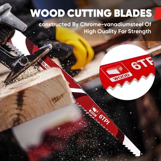 Reciprocating Saw Blades Set 34-Piece - Metal & Wood Cutting Blades for Demolition, Pruning & Remodeling, Universal Fit with Storage Pouch, Heavy Duty Multi-Purpose Sawzall Blades Kit