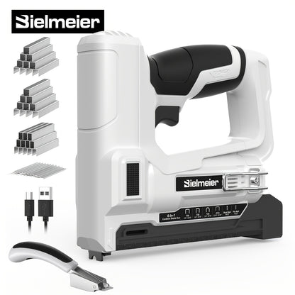Bielmeier 20V/4V Cordless 2-in-1 Stapler/Brad Nailer, Brad Nailer Without Compressor And Cord, Lightweight Design, with Battery&Charger, 1600pcs Nails And Staples, for Carpentry And Home Improvement & Perfect Gifts