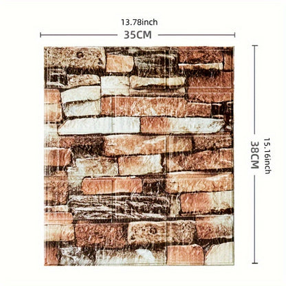 3D Foam Brick Wall Sticker 100 Pieces Self Adhesive Waterproof Soft Wallpaper Panel for Living Room Bedroom Bathroom Kitchen Home Decor White Rock Black Rock Red Marble Flower