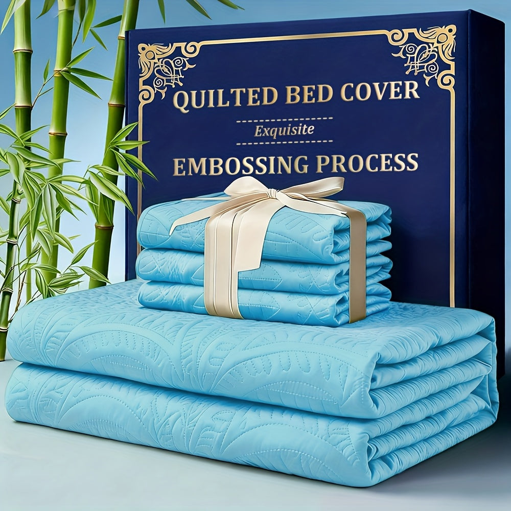 2/3pcs Quilt Set Bedspreads( Include 1 Quilt 1 Or 2 Pillowcases) Lightweight Microfiber Bedspread - Modern Style Coin Pattern Coverlet Soft And Skin-friendly Quilt Anti-allergy And Machine Washable Suitable For School Dormitories