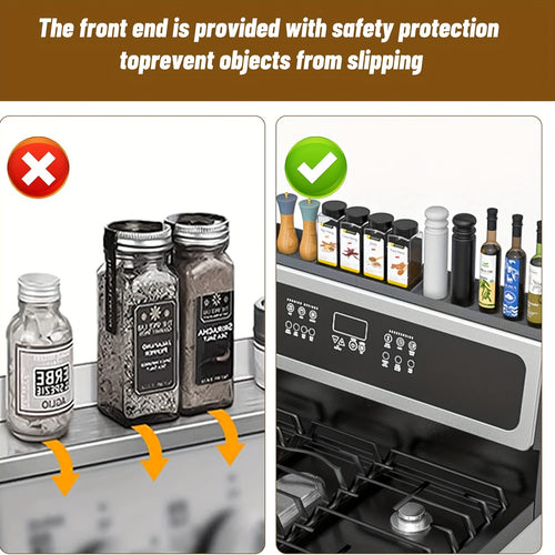 30-Inch Silicone Stove Organizer Rack Equipped with Strong Suction Cups, Heat-Resistant And Safe for Dishwashers, Suitable for Restaurants And Home Kitchens.