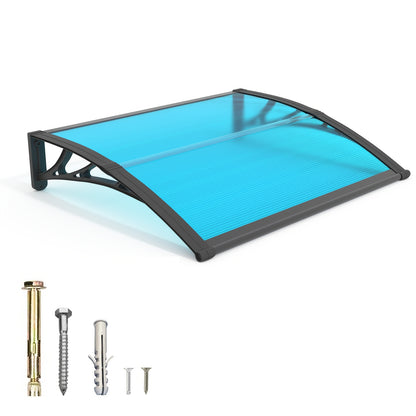 30/ 40/ 48/ 60/ 80" Window Awning Door Canopy Overhang Awnings for Doorways Polycarbonate Cover Patio Door Awning UV Rain Snow Sunlight Protection Hollow Sheet