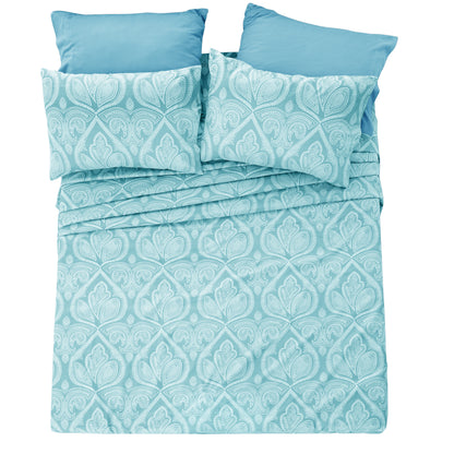 6/4 Piece Paisley Bed Sheet Set – Soft Brushed 100% polyester Wrinkle Free Sheets, Deep Pocket Fitted Sheet, Luxurious Printed Bed Sheets, All-Season Comfort