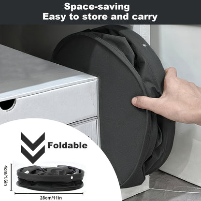 Foldable 4.49gal Cleaning Caddy Organizer with Handle - Portable Storage Basket for Cleaning Supplies, Toiletries & Garden Tools | Multi-Purpose Collapsible Bucket Bag for Home, Travel & Outdoor Use (Black), Shelf Baskets