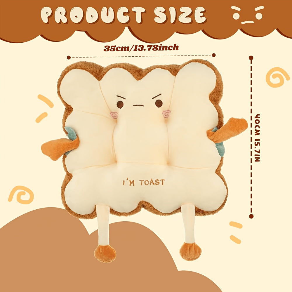 Toast Chair Cushion Bread Pillow Toast Seat Cushion Bread Plush Pillow Cushions Kawaii Office Desk Chair Car Additions Food Pillows Gift for Birthday Christmas Sofa Bedroom
