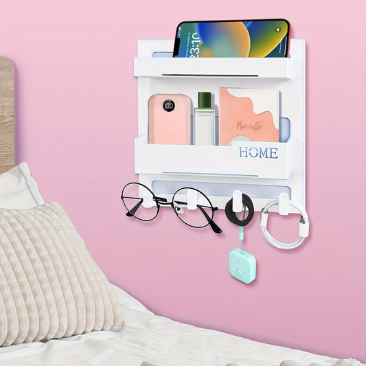 SXTSXT Floating Shelves for Bedside Shelf Accessories Organizer, Wall Mount Self Stick On, Cute Room Decor Aesthetic, Girls Room Decor, Cool Stuff for Bedroom Storage And Organization, Bedside Wall Organizer, Floating Shelves