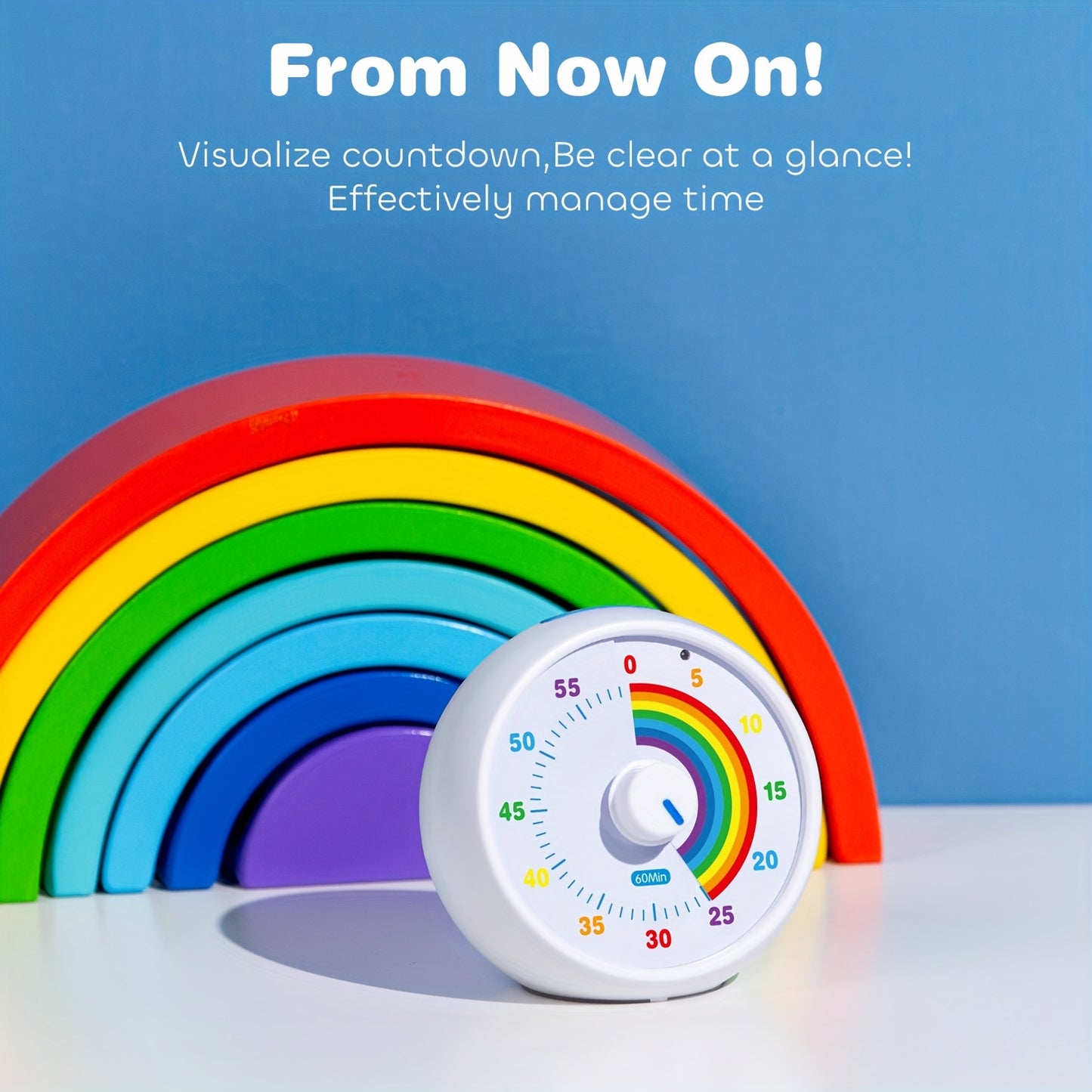 Visual Countdown Timer, 60-Minute Timer Suitable for Classrooms, Offices, Kitchens, And Desktops, Featuring Silent Operation for Effective Time Management