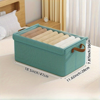 Foldable Storage Boxes with Clear Lids & Handles Large Collapsible Organizer Bins for Clothes, Blankets & Bedding – Bedroom, Wardrobe & Under Bed Storage, 4 or 6 Pack