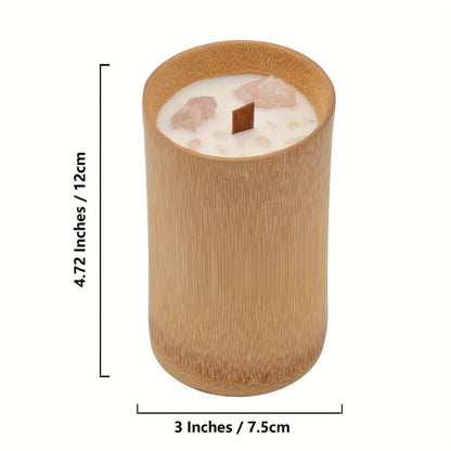 Scented Candles In Carbonized Bamboo Jar | 60H Long-Lasting Soy Candles with Cozy Fragrance | Unique Gifts for Christmas, Home Decor, Spa, Housewarming, New Home, Mom, Friends