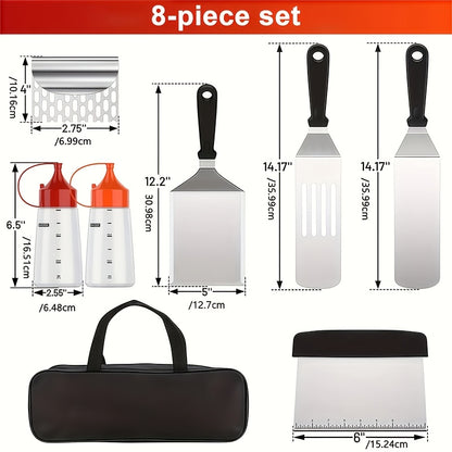 8/17pcs Set of Barbecue Tools, Barbecue Accessories, Teppanyaki, Meat Press Plates, Kitchen Tools, Suitable for Home Kitchens, Outdoor Camping Barbecue, Parties, Outdoor Gatherings
