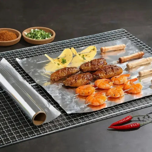 Heavy Duty Aluminum Foil Roll 12 Inch Wide 30 Sq Ft for Restaurant Food Packaging Grilling Cooking
