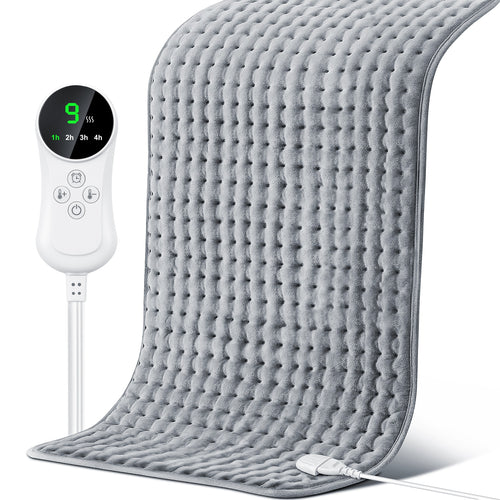 Electric Heating Pad 17"x33" Fast Heating Lap Blanket - 9 Adjustable Heat Settings, Automatic Shutoff Timer, Soft & Cozy, Machine Washable, Portable Desk Lap Warmer for Office Home Winter Use