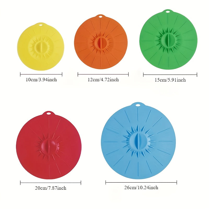 7 Pack Silicone Lids for Bowl Silicone Microwave Splatter Cover with 5 Sizes Reusable Heat Resistant Lids Fits Cups, Bowls, Food Storage, Plates, Pots, Pans, Fridge Dishwasher Safe, BPA Free