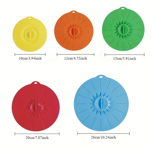 7 Pack Silicone Lids for Bowl Silicone Microwave Splatter Cover with 5 Sizes Reusable Heat Resistant Lids Fits Cups, Bowls, Food Storage, Plates, Pots, Pans, Fridge Dishwasher Safe, BPA Free