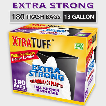 44/85/104/130/170/180/360 Bags 13 Gallon Boxed Expandable Heavy-Duty Plastic Multipurpose Disposable Garbage Bags-Super Strong, Leak-Resistant, And Odor-Proof for Bedroom, Kitchen, Living Room, Outdoor, Toilet Use Trash Bag - Convenient Sanitary