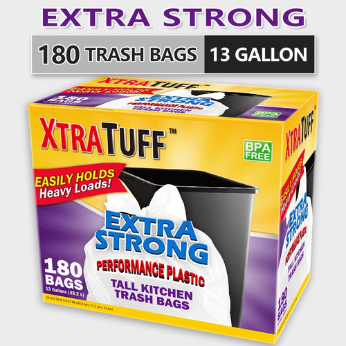 44/85/104/130/170/180/360 Bags 13 Gallon Boxed Expandable Heavy-Duty Plastic Multipurpose Disposable Garbage Bags-Super Strong, Leak-Resistant, And Odor-Proof for Bedroom, Kitchen, Living Room, Outdoor, Toilet Use Trash Bag - Convenient Sanitary