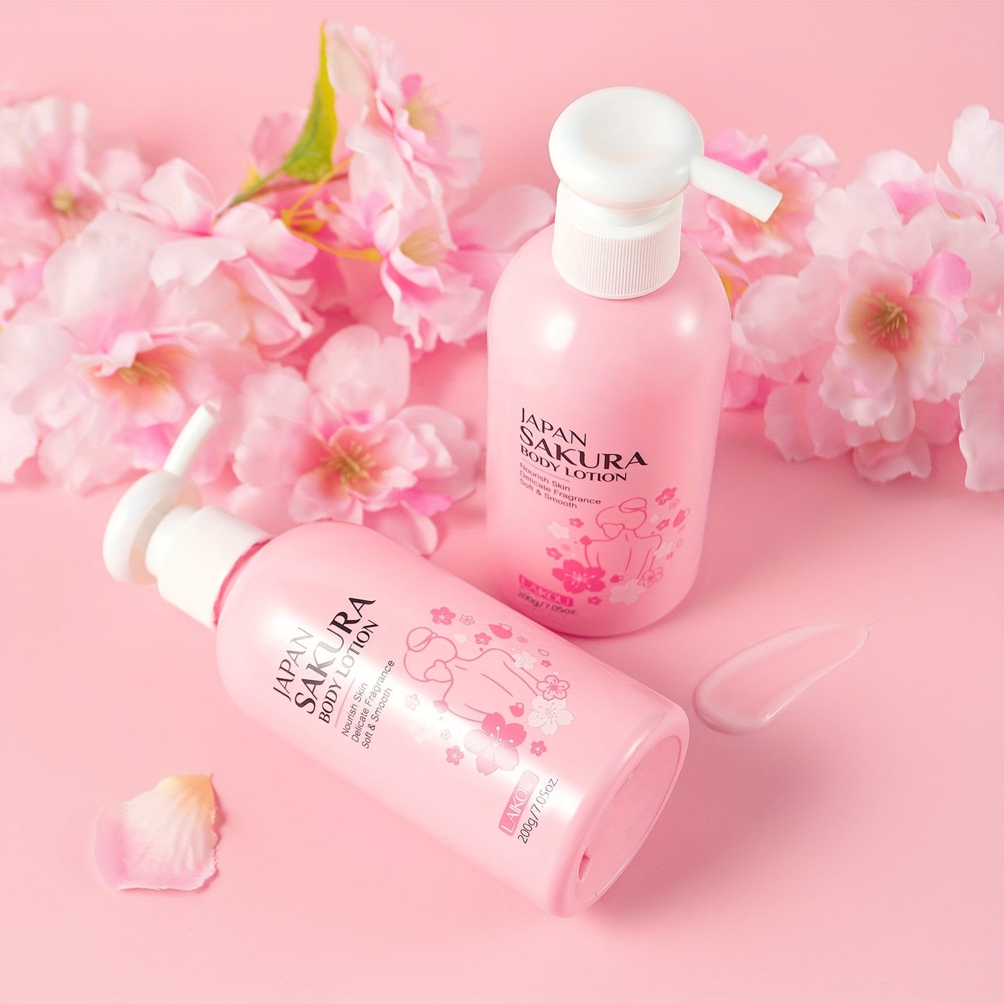 LAIKOU Sakura Radiant Body Lotion 7. 05oz - Hydrating & Cream for Dry, Cracked with Vitamin C & Shea Butter