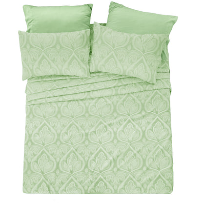 6/4 Piece Paisley Bed Sheet Set – Soft Brushed 100% polyester Wrinkle Free Sheets, Deep Pocket Fitted Sheet, Luxurious Printed Bed Sheets, All-Season Comfort