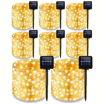 2/4/8 Pack Solar Fairy Lights, 330 LED Outdoor Solar Christmas Lights, 8 Modes Wire Solar Twinkle String Lights for Christmas Tree Wedding Party Garden Patio