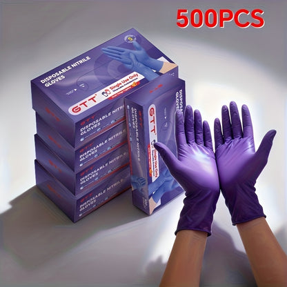 500pcs Dark Purple Disposable Nitrile Gloves - 6.6 Mil, -Free and Powder-Free, Available in 4 Sizes S/M/L/XL, Multi-Purpose Cleaning Gloves, Stylish Cleaning Gloves, Designed for Kitchen Users, Suitable for All Four Seasons