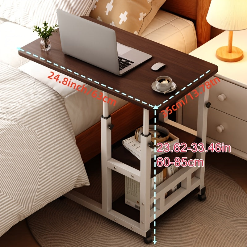 Overbed Table with Casters Adjustable Height – Bedside Nursing Table for Hospital & Home Care, Rolling Laptop Desk for Elderly & Patients, Meal Tray Stand, Multiple Colors