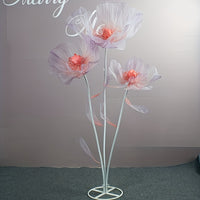1 Set Of 3 Grape Silk Mesh Peonies