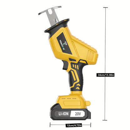 Newly Upgraded Electric Reciprocating Saw, Wireless HandSaw with LED Light and Safety Lock, Suitable for Multi-Purpose Cutting, Equipped with 1 Or 2 Battery, Replaceable Saw Blades and Tool Box, Tools On At a Discount, Men's Gift, Christmas Gift