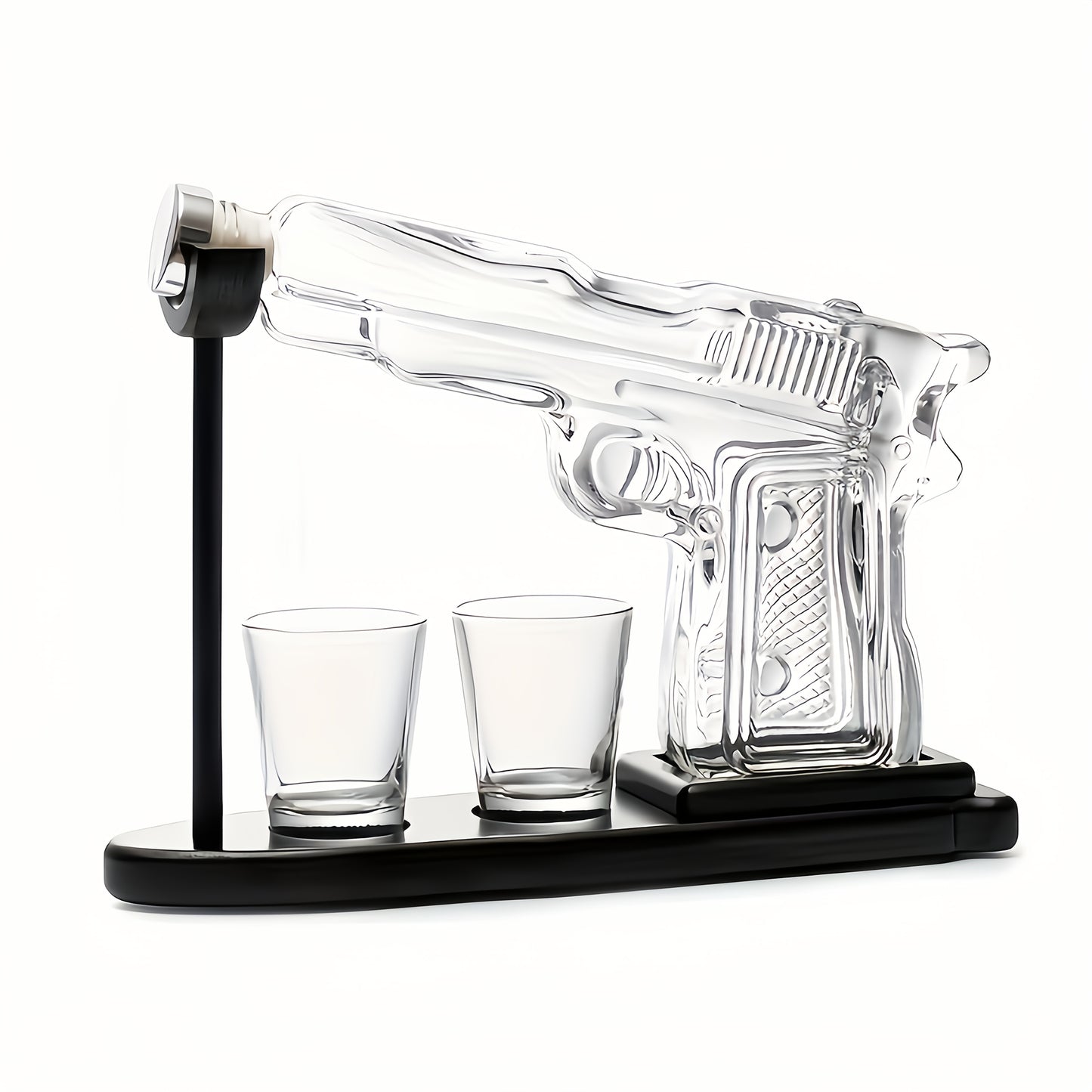 A Gift for A for Man's Father, A 10 Ounce Whiskey Gun Sobering Up Set+2 Bullet Cups - A Unique Birthday Handgun Gift for Men's Valentine's Day, A Whiskey Sobering Up Set, Creative Ornaments, A Novel Pouring Device, And A Home Bar Cold Drink Machine