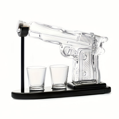 A Gift for A for Man's Father, A 10 Ounce Whiskey Gun Sobering Up Set+2 Bullet Cups - A Unique Birthday Handgun Gift for Men's Valentine's Day, A Whiskey Sobering Up Set, Creative Ornaments, A Novel Pouring Device, And A Home Bar Cold Drink Machine