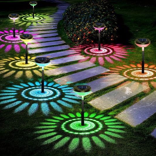 6pcs Outdoor Solar Lighting Set, Bright LED Lights, IP44 Waterproof, Smart Light Sensor, 2-in-1 Color/Warm Light. Suitable for: Courtyards, Gardens, Lawn Paths, Sidewalks, Christmas Landscape Lighting, Outdoor Lighting, and Christmas Gifts
