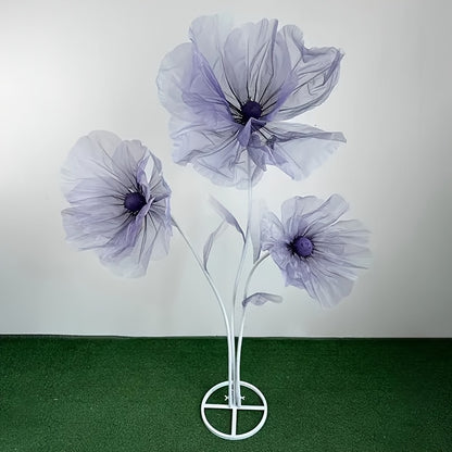 Artificial Silk Peony Flowers Giant Set of 3 Large Fake Flowers with Base & Branches for Wedding, Birthday Party, Home Decor & Window Display – 8 Colors