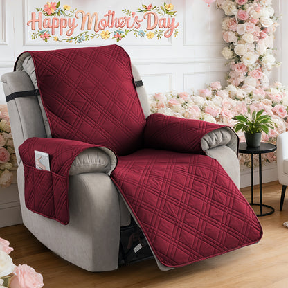 1pc 100% Waterproof Recliner Chair Cover, Non Slip Recliner Covers for Recliner Chair with Pocket, Pet Scratch-Resistant Sofa Slipcover, Washable Furniture Protector, Easy to Install for Living Room, Summer Home Decor, Father's Day Home Decorations