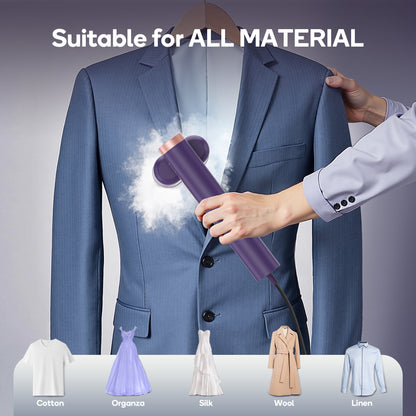 Handheld Garment Steamer 1200W 15-Second Heat Up Auto Shut-Off Powerful Steam Lightweight Portable Steam Iron for Suits Formalwear Travel Home Gift Purple White Green