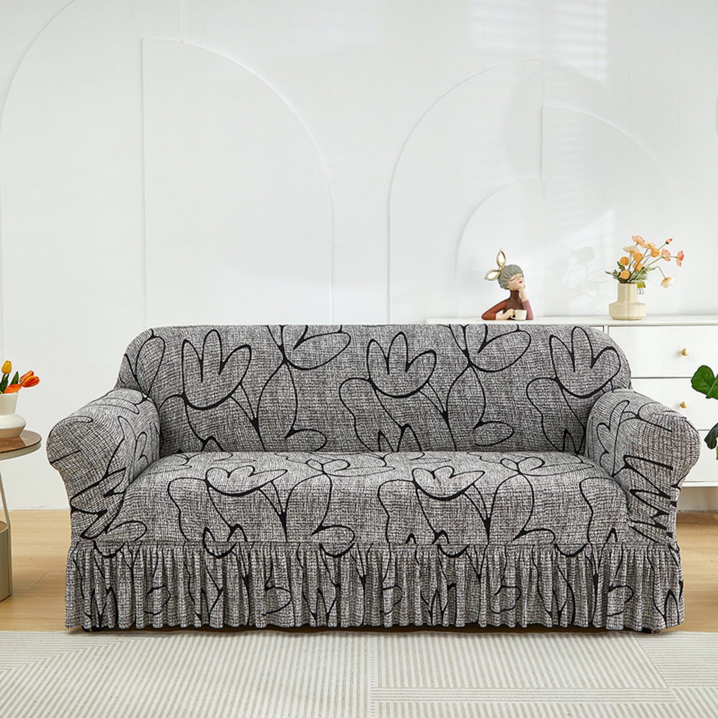 1pc Elastic Printed Sofa Slippers Skirt Sofa Cover Sofa Cover Four Seasons Universal Furniture Protective Cover Bedroom Office Living Room Home Decoration