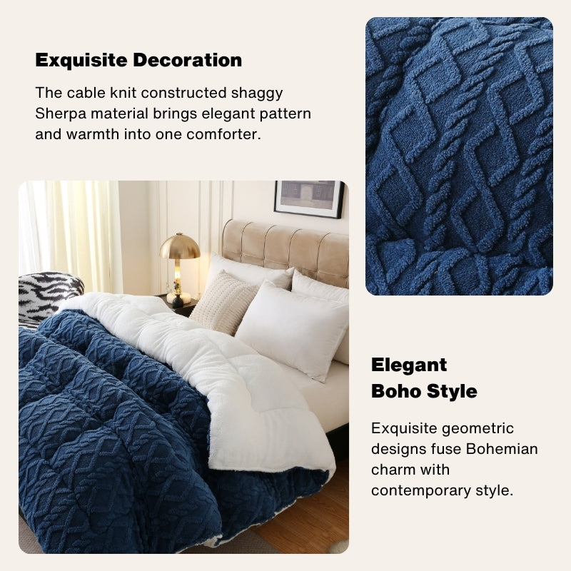 1pc Luxurious Plush Taffeta Comforter, Extra Thick And Soft Plush , Double-sided Thick, 500gsm Filling Heavy-Duty Extra Thick Warm For Autumn And Winter, Gift, Home Decor, Queen/King