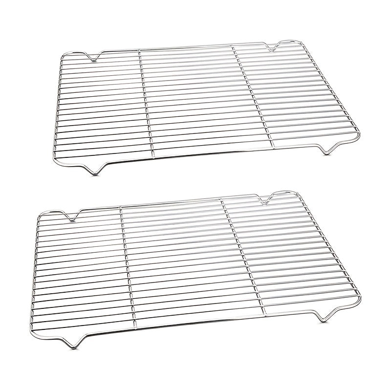 LOLLICY 2pcs Heavy-Duty Carbon Steel Cooling Rack Suitable for Holiday Baking (Christmas, Thanksgiving, Easter) & Grilling - Heavy-Duty Rack for Cookies, Cakes, Turkey, for & Commercial Use,