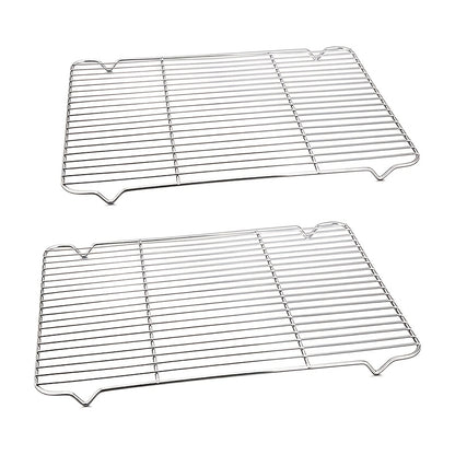 LOLLICY 2pcs Heavy-Duty Carbon Steel Cooling Rack Suitable for Holiday Baking (Christmas, Thanksgiving, Easter) & Grilling - Heavy-Duty Rack for Cookies, Cakes, Turkey, for & Commercial Use,